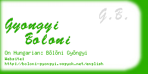 gyongyi boloni business card