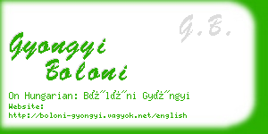 gyongyi boloni business card